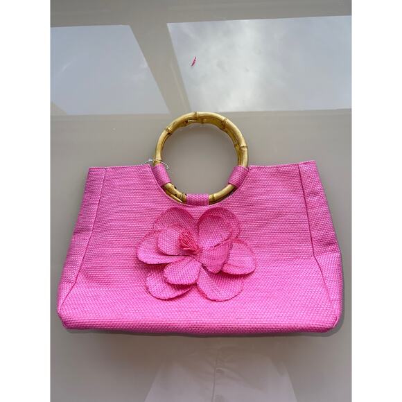 Hand-Woven Design-Neiman Marcus Eco-Friendly Tote Bag pink - Picture 13 of 14